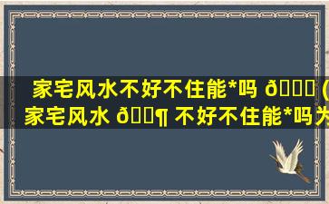 家宅风水不好不住能*
吗 🍁 (家宅风水 🐶 不好不住能*
吗为什么)